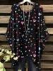 Elegantes Bohemian Chic Übergroßes Einfaches Retro Liebesdruck Druck Damen T-Shirt Asymmetrischer Saum Rundhalsausschnitt Vielseitige Damenbekleidung