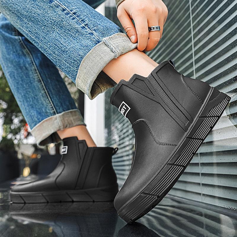 Men's Outdoor Fashion Low Cut Anti Slip Waterproof Shoes Rain Boots