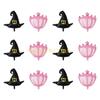 KX4B 12Pcs Delicate Wicked Party Balloons Set Black Witch and Pink Crown Decorations