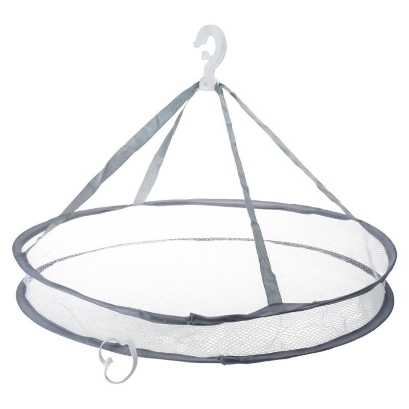 

F26C Quality Folding Drying Rack Hanging Clothes Laundry Sweater Basket Dryer Net New L білий