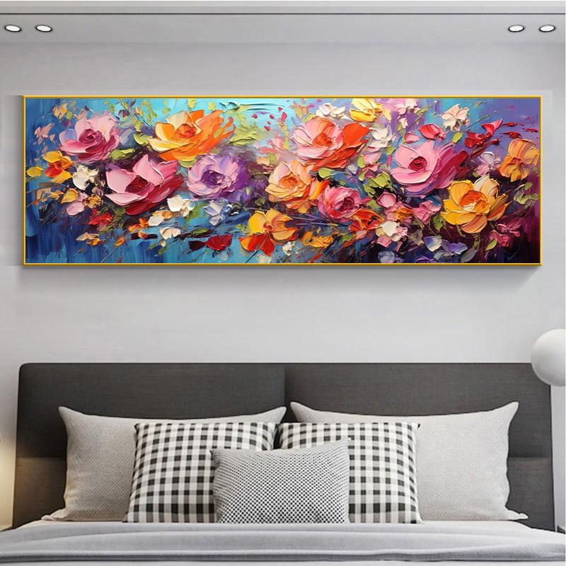 

Абстрактные красивые цветы, сад, холст, картина, настенное искусство, красочные красные розы, маки, постеры и принты для декора стен гостиной 40x120cm No Framed