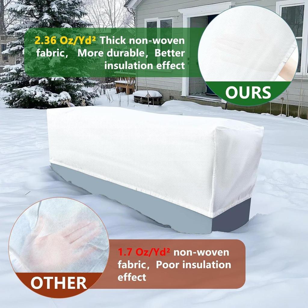 Frostskydd för utomhusväxter 59 X 15,7 X 17,7 tum Vinterväxtskydd med dragsko Non-woven omslag för utomhusfönsterbänk