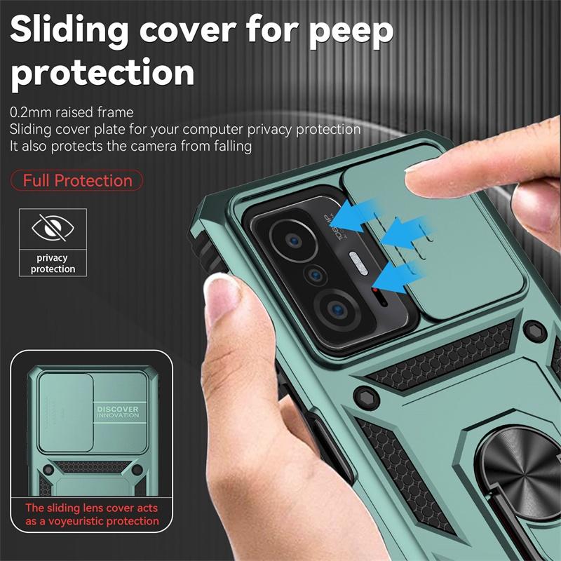 For Xiaomi 11T Pro Case Shockproof Armor Magnetic Holder Ring Funda For Xiomi Mi 11T 11 T Pro 11TPro Mi11T Lens Protector Cover
