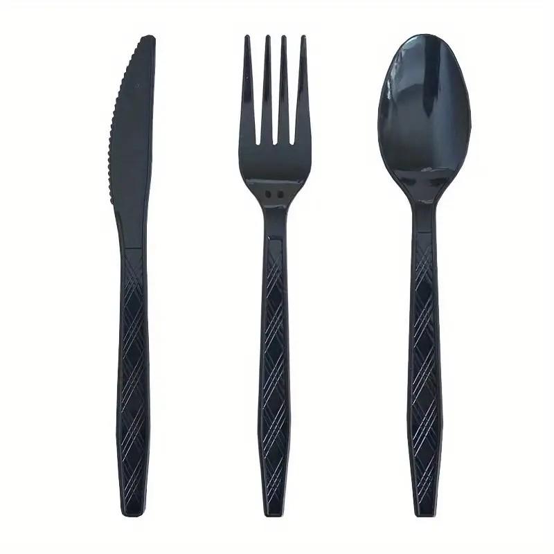 75 Sets of Reusable Multicolor Plastic Cutlery Knives, Forks and Spoons, Which Are Very Suitable for Dining Parties.