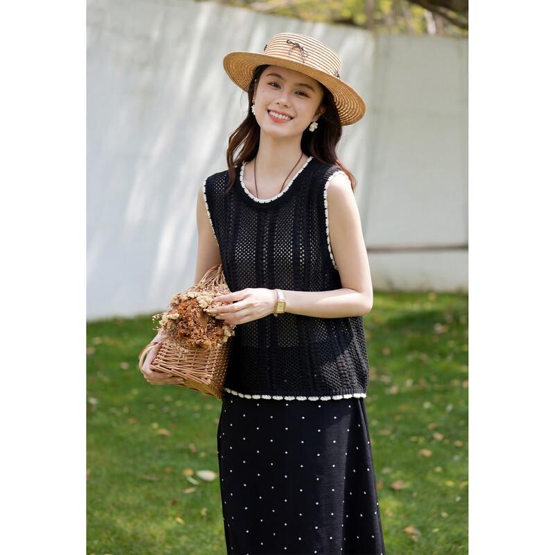 Mokana Women s French Chic Hollow Knit Cami Top One Size