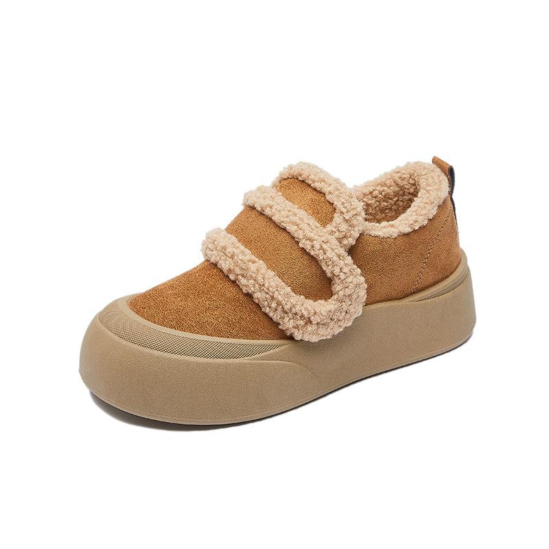 Winter New Velvet Women's Board Shoes Student Platform Versatile Thermal Casual Cotton Shoes XFH