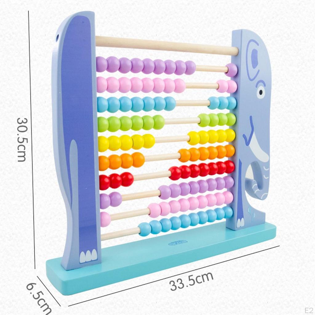 Wooden Frame Abacus Educational Toy Ten Set Kids Math Counters Add Subtract Montessori