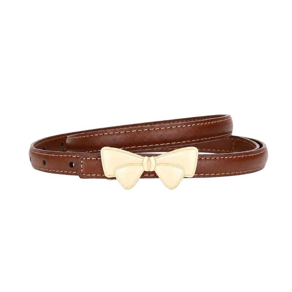 Bow Buckle Women's Belt Leather Bow Buckle Belt Fashion Waist Belt  Daily Outfits