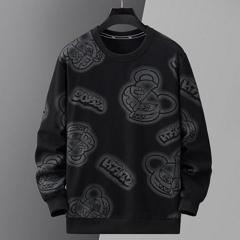 

Men s Plus Size Oversized Hoodie: Casual & Trendy Autumn/Winter Base Layer for Larger Sizes (2319) 4XL чорний