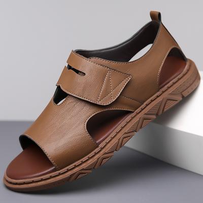 Fashion Summer New 2025 Casual Beach Shoes Breathable Trend Roman Leather Shoes Fashionable Comfortable Men Shoes Breathable Sandals