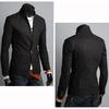Männer Herbst Einfarbig Revers Kragen Taste Taschen Dekor Business Mantel Blazer