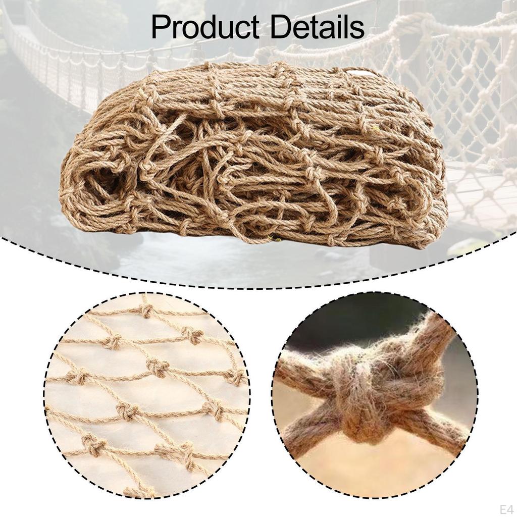 Climbing Net Hemp Rope Netting Multifunctional Accessories Heavy Duty for Truck Railing