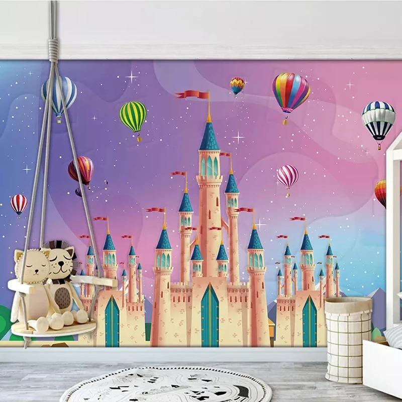 Photo Wallpaper 3D Cartoon Hot Air Balloon Baby Room Kids Background Wall Mural Home Decor Wallpapers