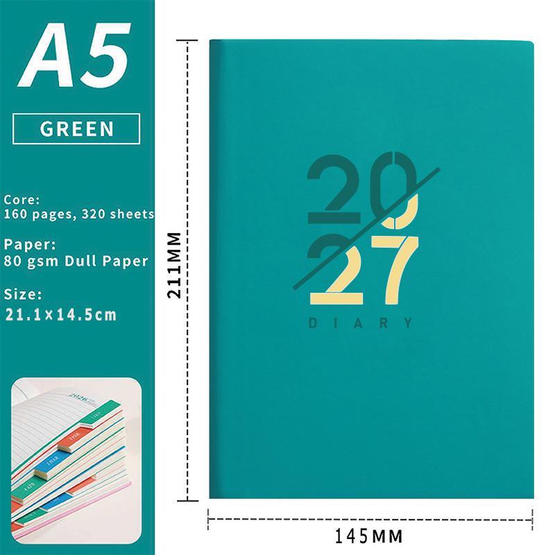 2026 Angled A5 Daily Planner & Calendar - English Schedule and Efficiency Guide