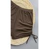 Women Solid Color Tie Side Bikini Swim Shorts