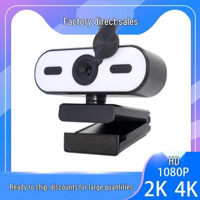1080p/2K/4K USB-Webcam mit Mikrofon, Aufhelllicht und Beauty-Effekten für Live-Streaming und Videokonferenzen