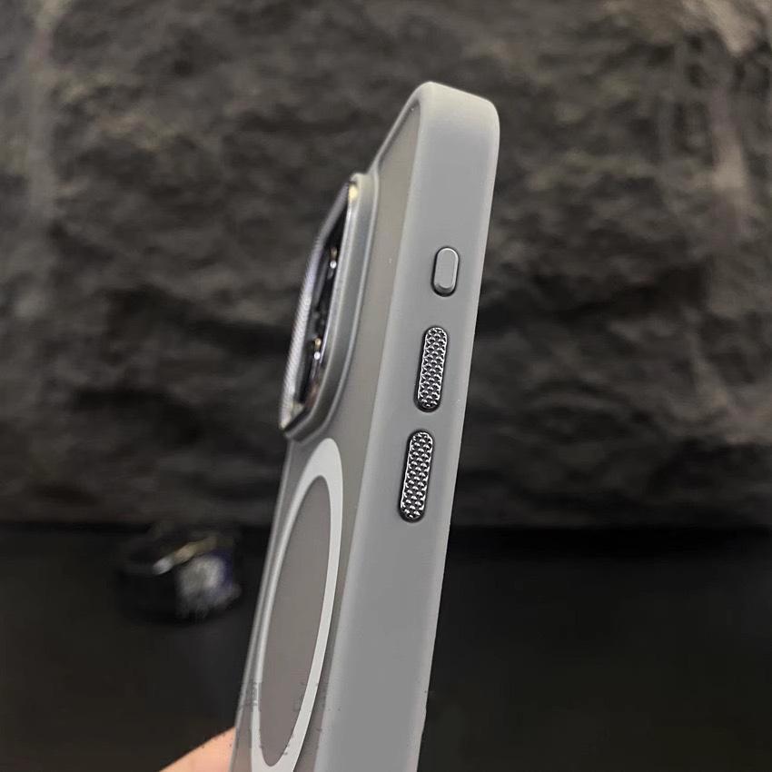 Applicable To IPhone17promax Metal Diamond Pattern Lens Mobile Phone Case Apple 16 Skin Skin Matte Magnetic Suction Protective Case
