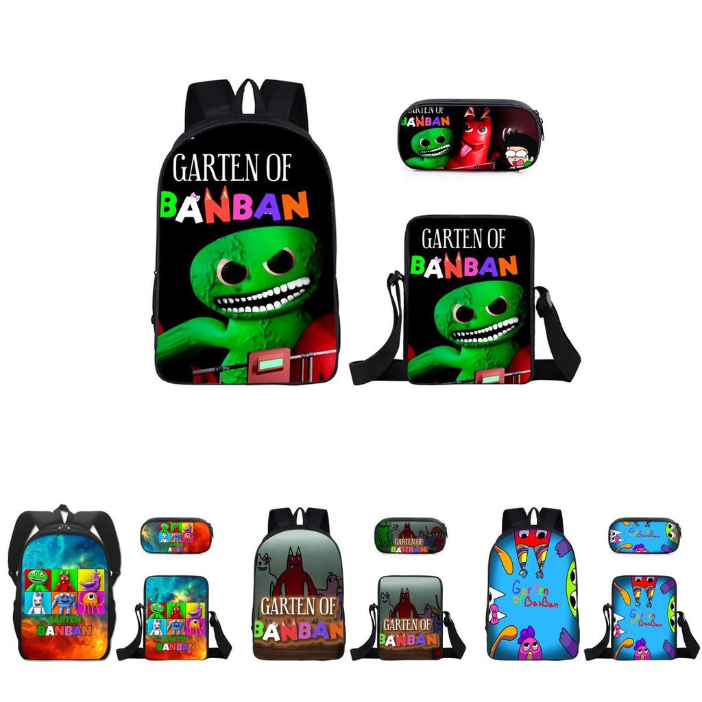 3pcs/set Garten Of Banban Backpack Shoulder Bag Pencil Pouch Student School Gift