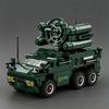 Military Series ANTI-AIRCRAFT MISSILE Car Building Blocks: 6x6 Wheeled Armored Vehicle—Educational Toy