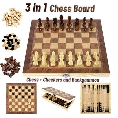 3 In 1 Brettspiele Party Tischspiele Würfel Schach Backgammon Brettspiele Unterhaltung Reisespiele Dame Schach