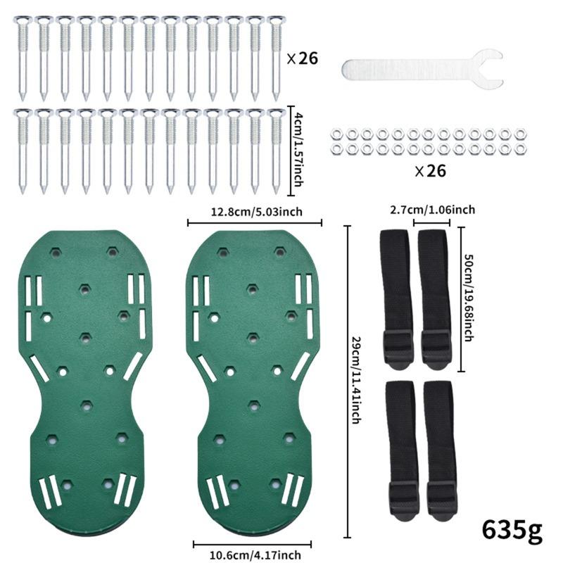 

Upgrade Lawn Aerator Tools with 26 Stainless Steel Spikes Adjustable Straps Manual for Garden Yard Lawn Care Tools 1PC зелений