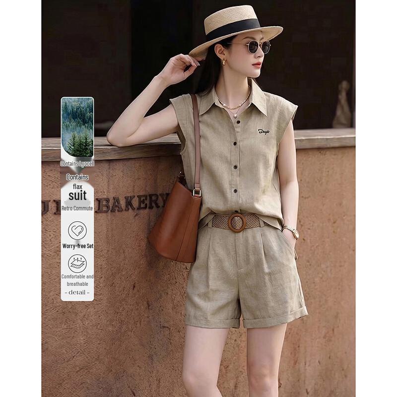 Elegant Linen Blend Women s Summer Commuter Set XL