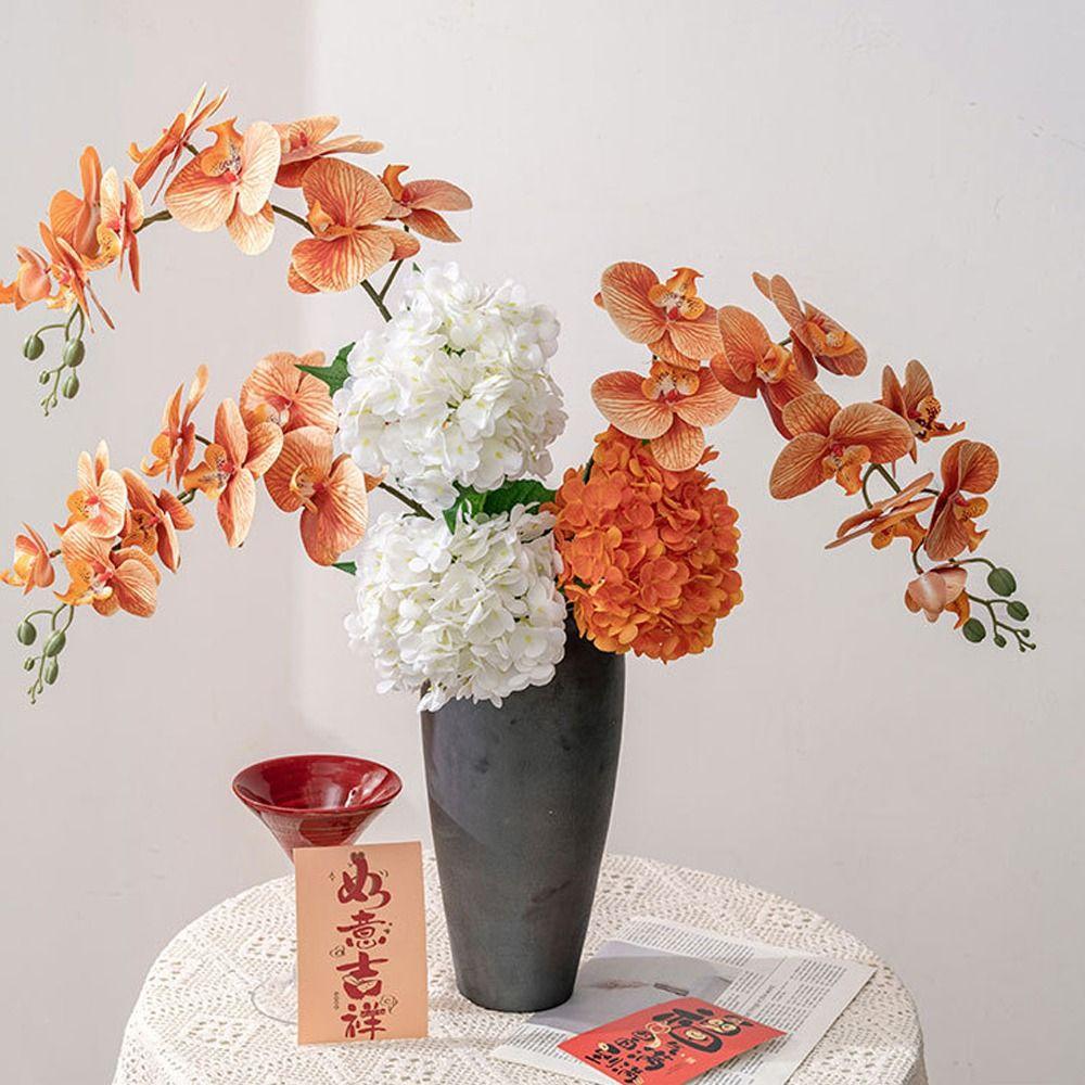 9 Head Artificial Phalaenopsis Branches Real Touch Fake Flowers  Office Desktop