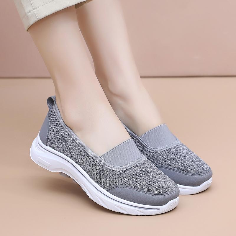 Fashion 2025 Summer New Women's Casual Shoes Summer Breathable Mesh Flat Shoes Women's Comfortable and Lightweight Thick-Soled