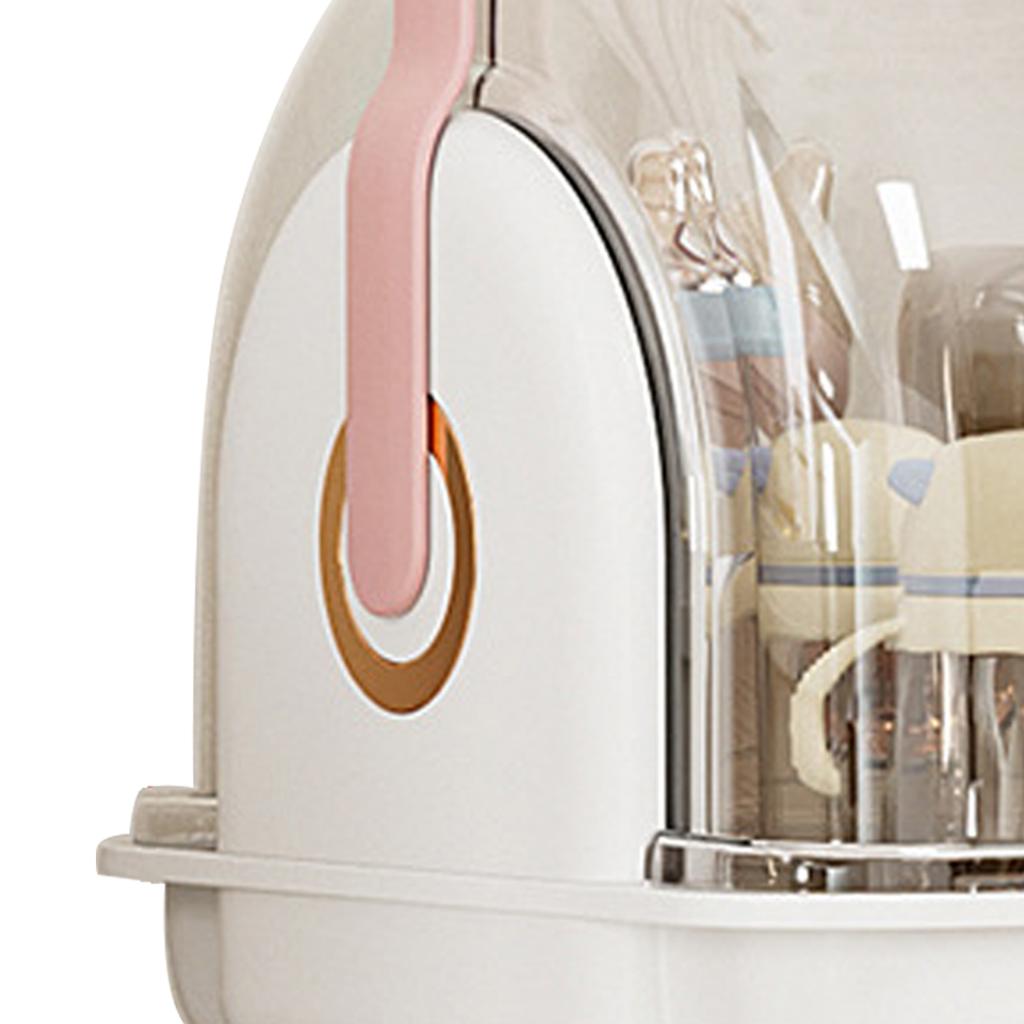 Baby Bottle Storage Box with Lid Dustproof Drying Rack Plastic Cabinet   for Toddler Tablewares