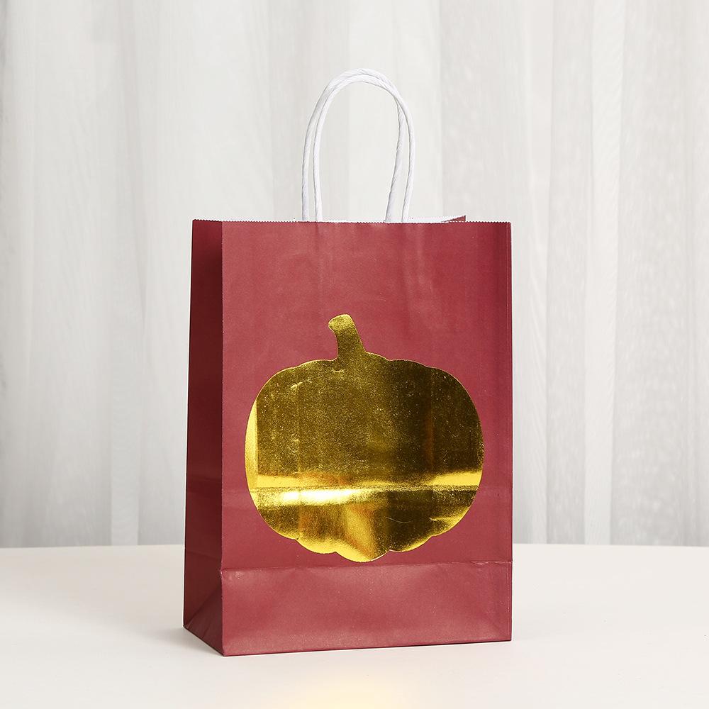 StoBag pumpkin gift wrapping bags kraft paper treat bags halloween thanksgiving day packaging bags for sweets autumn candy favor