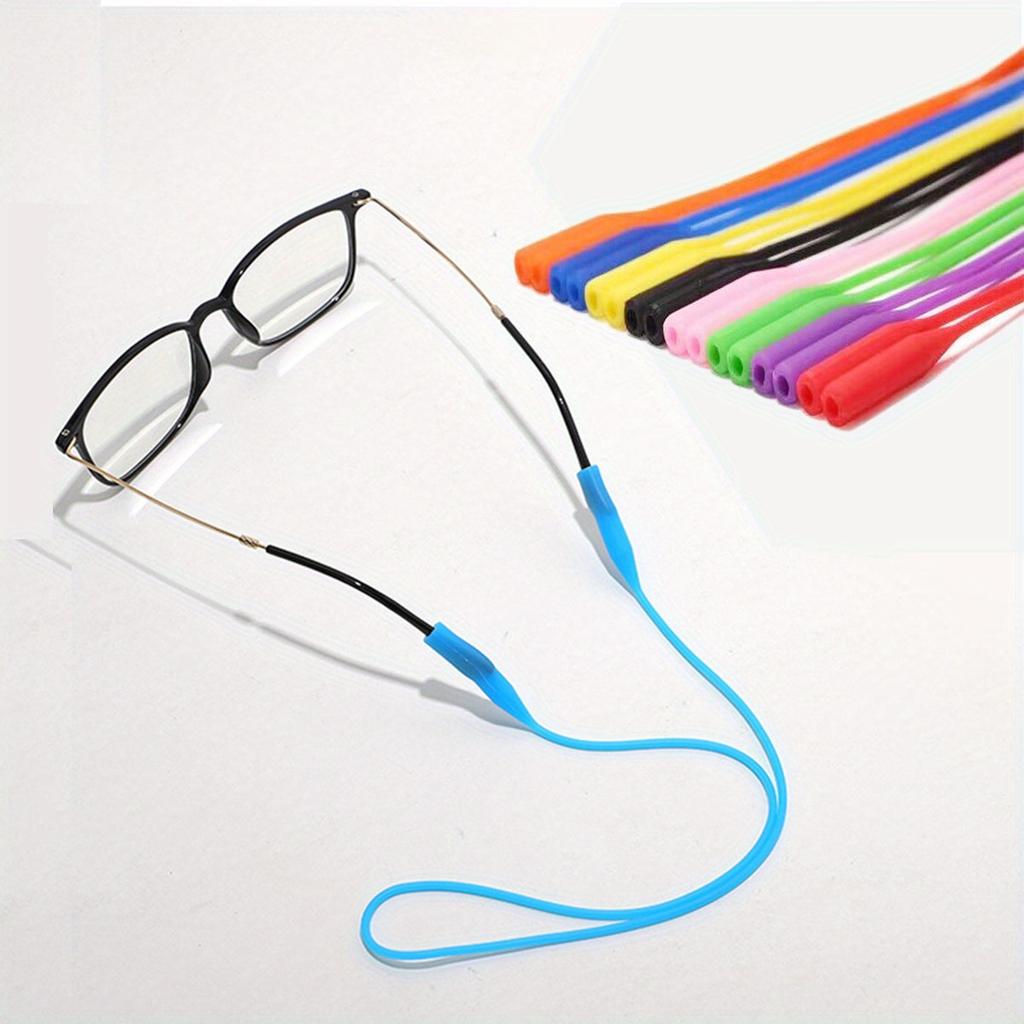 6 peças Tiras de Retenção de Óculos de Silicone, Cores Aleatórias, Porta-Óculos Flexível Cordão Antiderrapante para Óculos para Esportes Uso Diário - Pacote de Cores Aleatórias