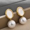 Vintage Baroque Pearl Drop Earrings, French Style Unique Design Luxury Jewelry
