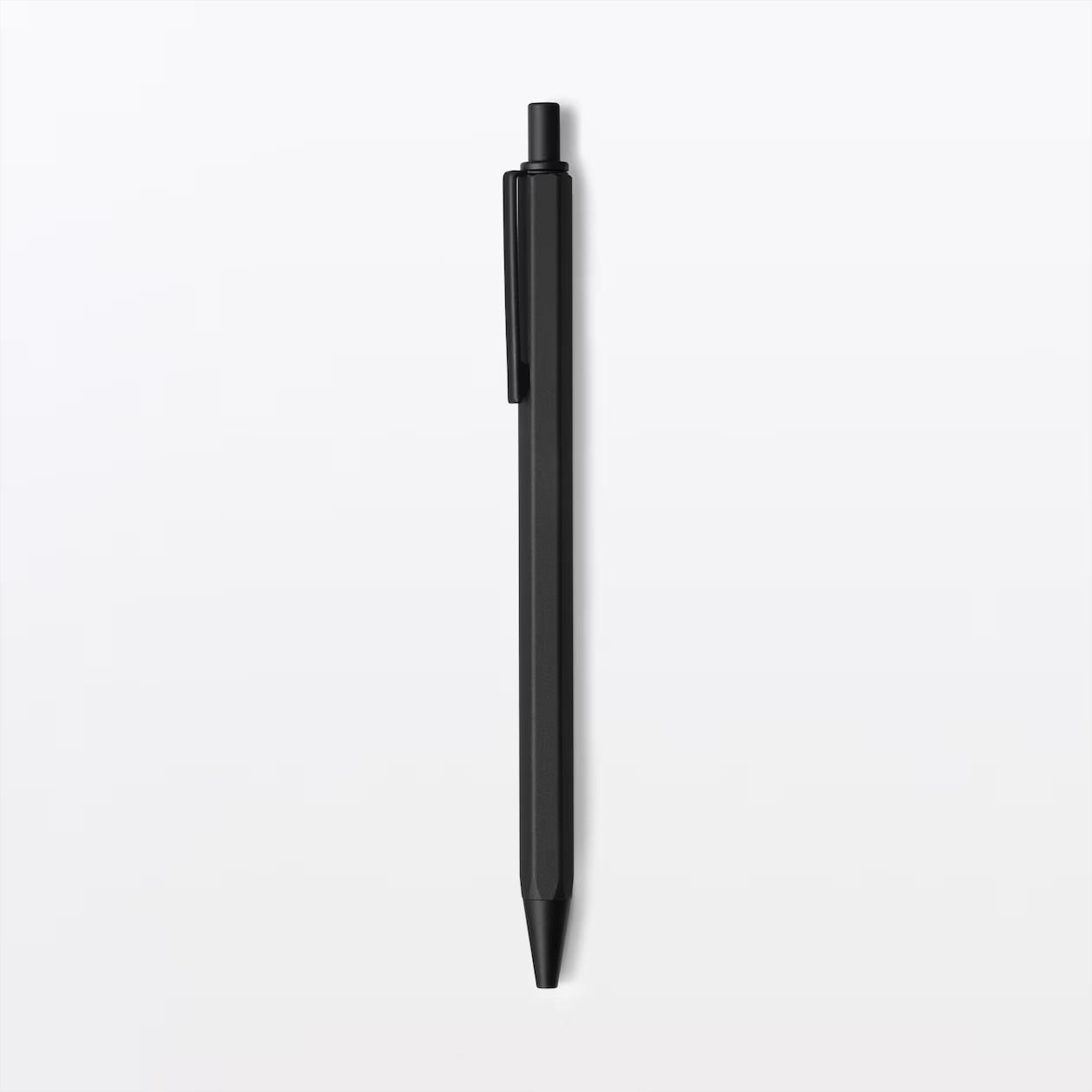 MUJI Aluminum hexagonal ballpoint pen Black barrel 0.7mm needle type