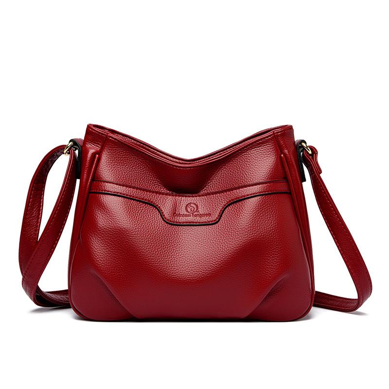 Elderly Women's Bag New Large  Capacity Crossbody Bag Simple and Atmospheric Mother Bag Soft Leather One-shoulder Crossbody Bag for Women