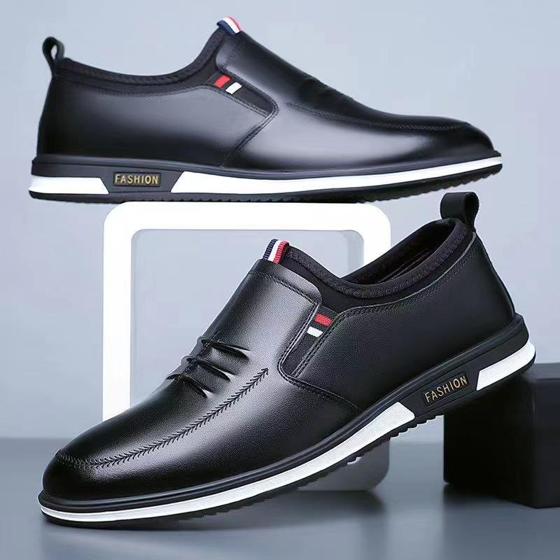 Flat Heel Soft Surface Casual Men's Shoes Spring and Autumn One-pedal Lazy Beanie Shoes Fashion Leather Shoes