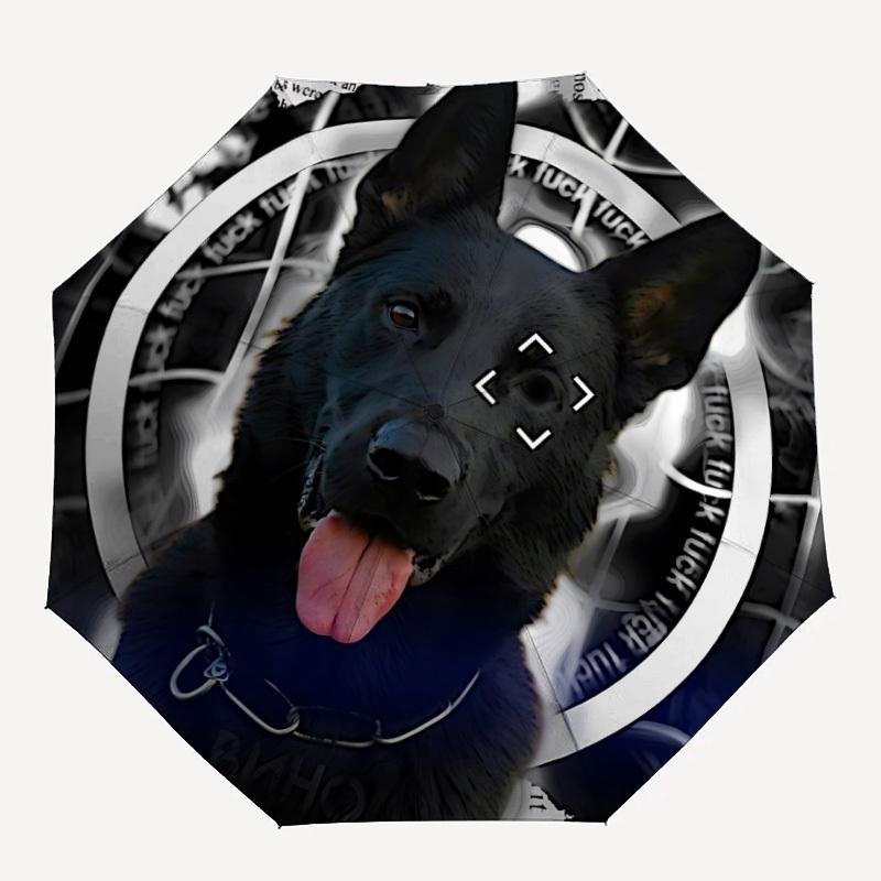 1pc Dog Collar Automatic Opening/Closing Folding Umbrella with 8 Ribs,Windproof Portable Sunshade Umbrella Holiday gift yy260401050