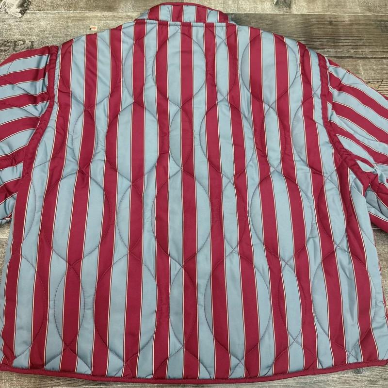 ZA Womens Winter Long Sleeve Striped Stand Collar Cotton Jacket Casual Outerwear