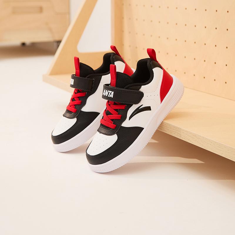 Anta Kids Retro Casual Versatile Non-Slip Wear-Resistant Low-Top Kids Skate Shoes Kids Sneakers White Black Red A332419910H-3