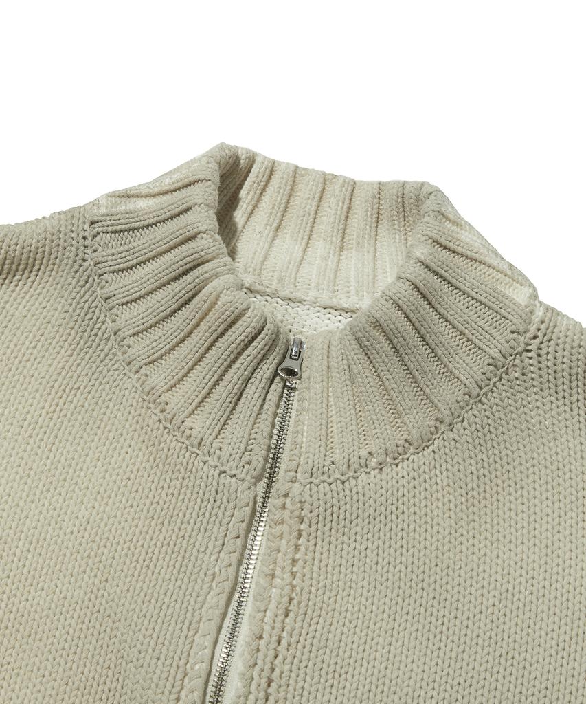 Suade Washed Knit Zip Up [Ivory]