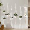Handmade Flower Pot Net Pocket Garden Hanging Plant Cotton Linen Basket Sustainable Netting For Indoor Outdoor Decor