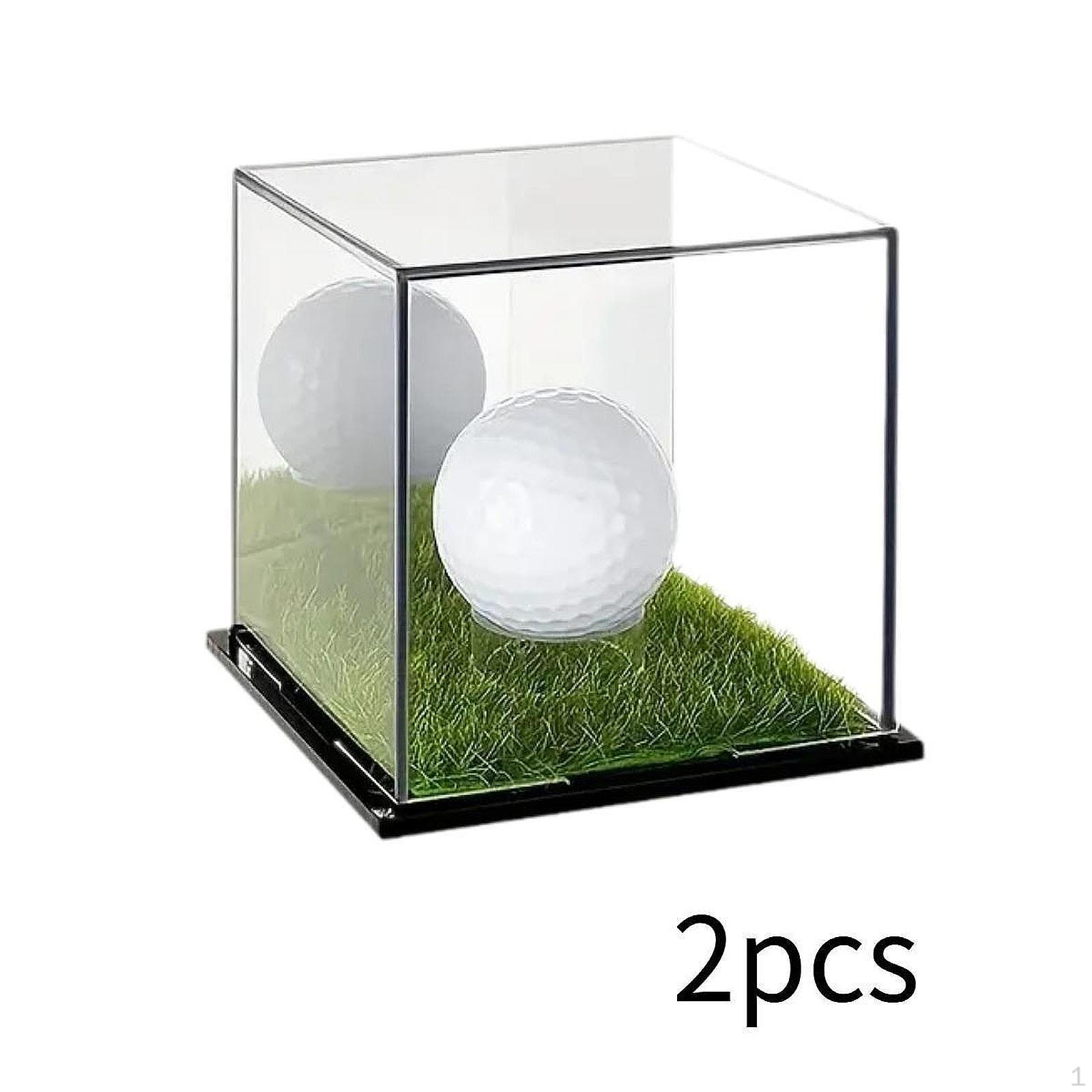 

2Pcs Baseball Display Case,Display Bracket,Embedde,Clear Holder Box for
