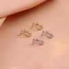 Real Gold Electroplating Micro-inlaid Light Luxury Niche Design Rhinestone Stud Earrings, New Models, Trendy Temperament, High-end Earrings