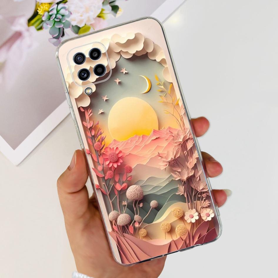 For Samsung Galaxy M32 Case SM-M325F Cover Popular Flower Clear Silicone Soft TPU Funda For Samsung M32 4G M 32 GalaxyM32 Bumper