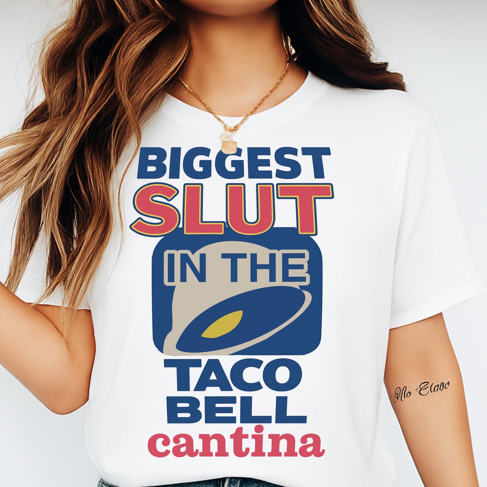 Biggest Slut in the Taco Bell Cantina Funny Meme TShirt, Fast Food Brainrot Joke Tee, Stupid Gift for Mexican Fast Food Lovers XL