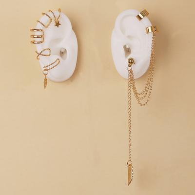 5Pcs/Set or 7Pcs/Set Earrings Fashion Wrap Design Metal No Piercing Clips Ear Cuffs for Women
