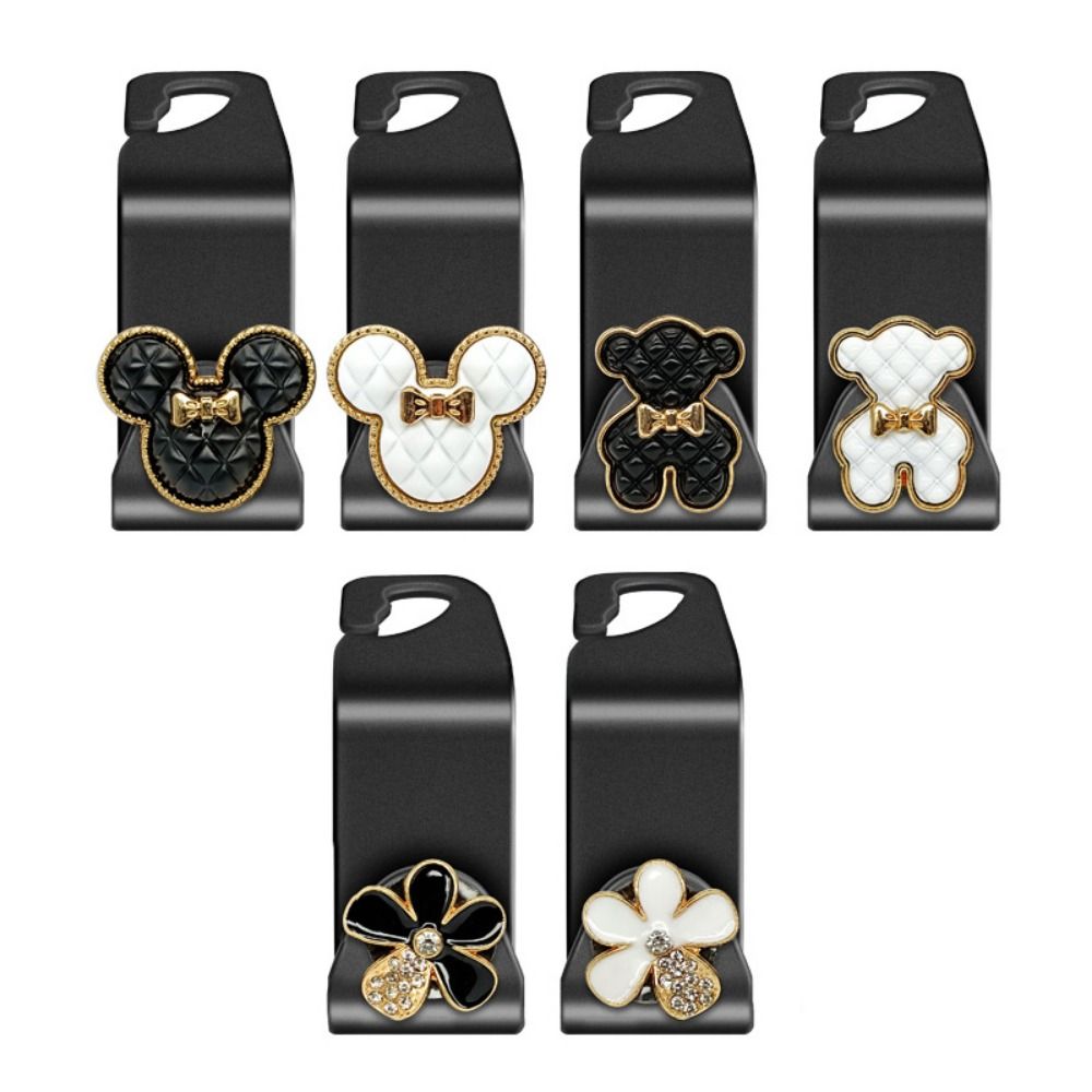 

Concealed Car Fastener Clip Diamond Flowers Seat Back Hanger Car Seat Headrest Hook Hanging Hook Style 2