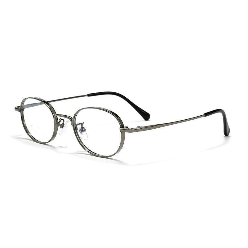 Minimalistische runde Brille - Reines Titan, Anti-Allergie & Langlebig, Kleiner Rahmen, Retro Hipster-Rahmen Für Damen/Herren