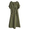 Womens Summer Dress Short Sleeve V Neck Ruffle Casual Loose Long Dresses