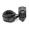 Black Leather Bdsm Bondage Set 3pcs Restraints Collars Ankle Cuff Handcuffs For Sex Bondage Set Sex Toys For Women