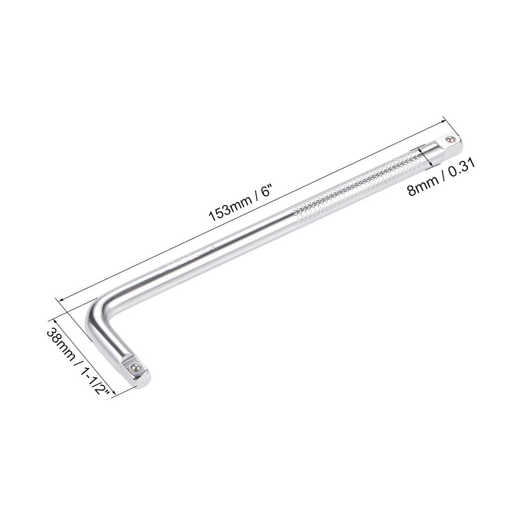 1/2/3pcs CR-V 1/4" 3/8" 1/2" Drive Socket Extension Bar Breaker L Shape Wrench Construction